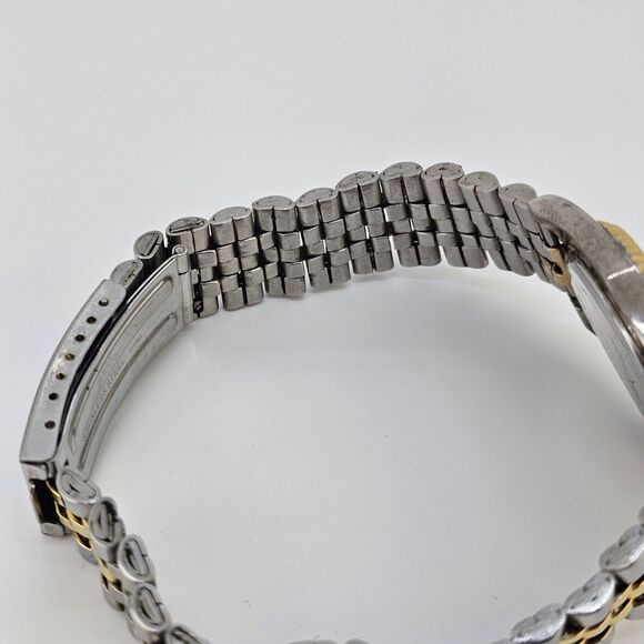 VTG Cosort Men's Watch 36MM Gold Dial Two Tone Band Up to 8" New Battery - Picture 13 of 15